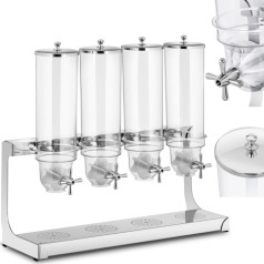 Dozators beramajiem produktiem, musli pārslām, riekstiem un žāvētiem augļiem, kafijai 4 x 3,5 l