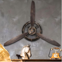 YOUKI Metal Wall Decoration, Rustic Wall Decor, 3D Wall Picture, Propeller Decoration for Kitchen, Bedroom, Living Room, Children's Room, Vintage Wall Art, Home Decoration, Bronze