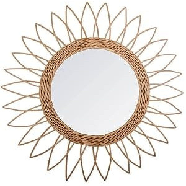 Sharp Sun Rattan Mirror D50