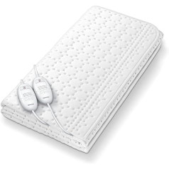 Beurer TS 26 Double Thermal Underbed Extra Large XXL Size with Separately Adjustable Temperature Zones for Two People, Two Switches with 3 Temperature Settings Each, Machine Washable, 150 x 140 cm