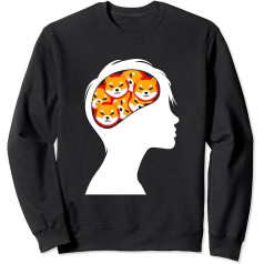 Shiba Inu Münze im Gehirn lustige digitale Währung HODL Sweatshirt