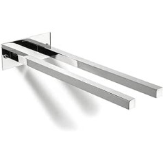 Sagittarius One 400S1 Bathroom Towel Rail Wall 40 cm Towel Rail Shiny Chrome Towel Holder Two Arms Rigid Rustproof Towel Rail Double Armed Towel Rail Bathroom Towel Rail