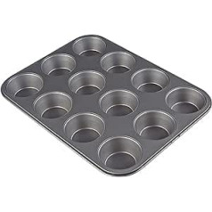 St@llion Super Non-Stick Muffin Tray with 12 Holes with Deep Cupcake Tray Bread Baking Mould for Christmas Halloween Birthday Party Indoor Outdoor 1 Piece