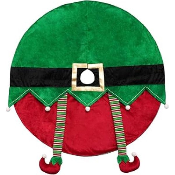 Valery Madelyn 36 Inches/91.5 cm Christmas Tree Blanket Fabric Christmas Tree Skirt with Legs and Wave Trim Santa Helper Christmas Party Christmas Tree Decoration