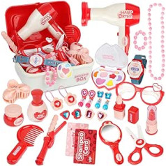 Children's Make-Up Set Toy Princess Hairdresser Set with Many Accessories - 28 Pieces for 3 Year Old Girls