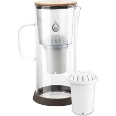 Invigorated Water pH Restore Alkaline Water Filter Carafe - Durable Water Filter with Multistage Filter System - High pH Glass Jug Pure Water Filter - 3.5L