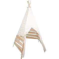 Small Foot Outdoor Teepee Tent Made of Wood and Tent Fabric, Spacious Play Tent for the Garden, for Children from 2 Years, 12405 Toys