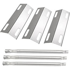 Plowo Stainless steel grill replacement parts for 3 burners Ducane Affinity 3000 series, 3100 3200 3400, 4100, 31421001, 18 inch burner pipes and 15 3/20.0 3 cm x 1 piece 5.2 cm grill BBQ R heating plates. Repair kit