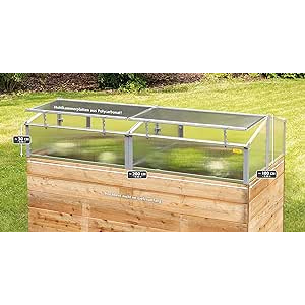 JUWEL 20443 Thermal Cold Frame (Greenhouse/Thermal House) Suitable for Raised Bed 2 x 1 m