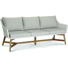 BEST Paterna 41392504 Lounge Couch 3-Seater 88 x 196 x 82 cm Teak Wood / Alabaster