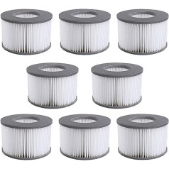 Mscomft Whirlpool Accessories for MSPA Whirlpool Replacement Filter Cartridge Double Pack for Inflatable Pools, Filter Cartridge for Filter for Whirlpool (Water Filter Model from 2020) (8 Pieces)