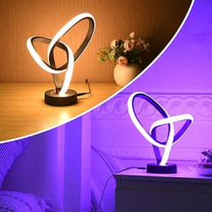 AVANLO Set of 2 LED Bedside Lamps, Touch Dimmable, RGB & Warm White LED Table Lamp, 10 W Atmosphere, Night Light, Dimmable Table Lamp, Touch Lamp for Bedroom, Living Room, Children