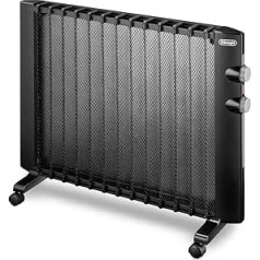 De'Longhi Wärmewelle HMP2000 - Heizgerät mit 2 Heizstufen für Räume bis zu 60 m³, Sicherheitsthermostat, Frostschutzfunktion, Raumthermostat, Kippschutz, Schwarz