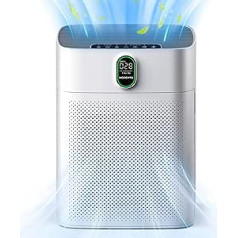 Air Purifier for Home Large Rooms, PM2.5 Display Air Quality Sensor, MORENTO H13 HEPA Air Filter Against Dust and Pollen Odor, CADR 300 m³/h for Smoking Rooms, Air Purifier 24 dB Sleep Mode Timer