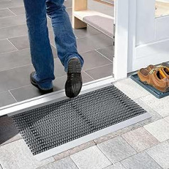 Nicoman Aluminium Door Scraper for Indoor and Outdoor Use, Door Mat with High Cleaning Effect and Attractive Metal Look, Floor Mats for Front Door