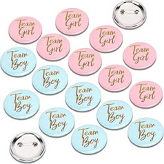 Pack of 60 Gender Reveal Pins Baby Shower Buttons Team Boy and Team Girl Button Pink Blue Button Pin for Baby Shower Party Supplies