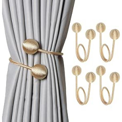 Panegy Curtain Tieback Clips 4 Pieces Curtain Rope Buckles Tieback Binding Weaving Tie Tape for Home Office Window Decoration