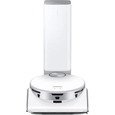 Samsung Jet Bot AI+ VR50T95735W/WA Robot Vacuum Cleaner, 30 W Suction Power, 0.2, Clean Station, AI Object Detection, 3D Sensor, LIDAR Sensor, Misty White
