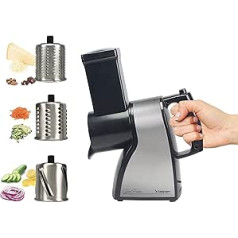 Beper BP.400 Electric Cheese Grater, Steel Cheese Grater, Slicer or Vegetable Slicer in Julienne, Alloy ABS, Silver and Black