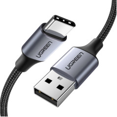 Spēcīgs pīts kabelis USB - USB-C QC 3.0 3A 2m pelēks