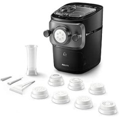 Philips Pasta Machine Series 7000 - ProExtrude Technology, Automatic Weighing, Fully Automatic, Intelligent Storage, 8 Moulding Discs, Black (HR2665/93)