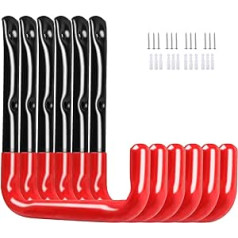 Wall Hooks, 20 x 18.5 cm Garage Wall Hooks, Ladder Hooks, Vertical Soothes for Wall Mounting, Ladder, Bicycle, Garage, Heavy Duty Storage Hook, High Performance Bicycle Holder for up to 60 kg