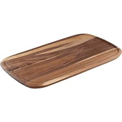 Jamie Oliver by Tefal K26810 Chopping Board Size L 49 x 28 x 2.2 cm Acacia Wood FSC Certified with Practical Juice Groove for Cutting Food for Serving Brown