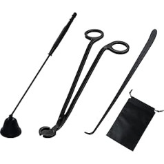 laffeya Candle Wick Cutter, Candle Accessory Kit, 7 in 1 Candle Snuffer Wick Cutter Wick Scraper Tweezers Plate Tray Cleaning Cloth and Storage Bag