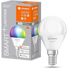 LEDVANCE Smart LED Lamp with WiFi Technology, E14 Socket, Dimmable, Light Colour Changeable (2700-6500 K), RGB Colours Changeable, Replaces Incandescent Bulbs with 40 W, Smart+ WiFi Mini Bulb