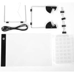 Fydun A4 LED Light Pad for Diamond Painting Light Box Dimmable Reversing Light Board Adjustable Brightness Diamond Painting Tools with Removable Stand