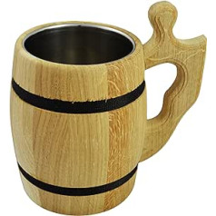 M12 Wooden Oak Beer Tankard Mug Very Solid Father's Day Christmas Gift 0.5 L