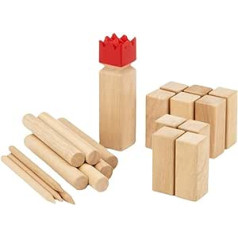 DASHIELL Kubb Wooden Set, Kubb Backyard Playset | Outdoor Throwing Game Set, Pinewood Kubb Lawn Game, Throwing Game for Kids, Children and Adults