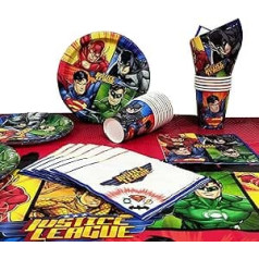 Offer Shop Justice League Party Supplies All Superhero Party Decorations for Boys Birthday Party - 16 Servings