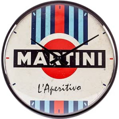 Nostalgic-Art 51205 Retro Wall Clock, Martini - L'Aperitivo - Gift Idea for Cocktail Fans, Large Kitchen Clock, Vintage Design for Decoration, Diameter 31 cm