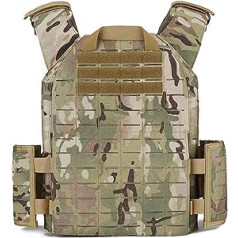 Tactical Plate Carrier, Lightweight Tactical Plate Carrier Protective Vest Made of 1000D Nylon Quick Release System MOLLE Compatible Plate Carrier for Paintball Airsoft