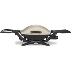 Weber 53060079 Q 2000 Gas Grill, Titanium, Push Button Ignition, Folding Side Tables