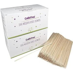 2000 Wooden Skewers 15 cm Diameter 2.5 mm Birch Wood Sticks for BBQs, Meat, Vegetables, Wooden Sticks for Crafts