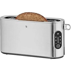 WMF Lumero Toaster 2 Slices, Long Slot with Bun Attachment, XXL, One-sided Toasting, 1 Slice Button, 10 Browning Levels, Toaster Stainless Steel Matt
