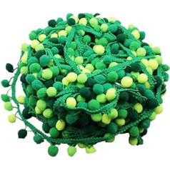 HEALLILY Pom Pom Trim Ball Fringe Band DIY Sewing Accessories for Dress Scarf Hat Curtain Decoration 4 5 m (Green)