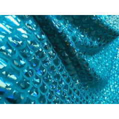 LushFabric Mermaid Fabric Fish Scales 2 Way Stretch Lycra Spandex Bikini Costume Dress Decoration 145cm Wide (2 Metres, Aqua)