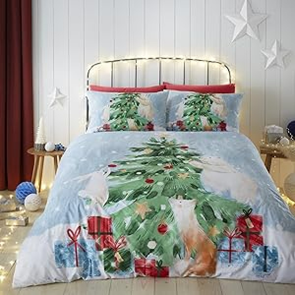 Fusion - Winter Friends - Easy Care Duvet Cover Set - Double Size in Green