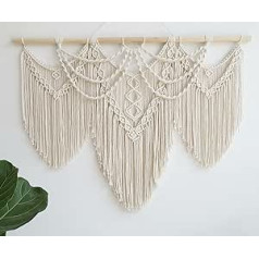 UXORSN Large Macrame Wall Hanging Bohemian Chic Woven Tapestry Boho Wall Decoration Cotton Rope Tapestry Wall Art Decoration Crafts for Bedroom Living Room Home Wall Curtain Decoration