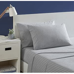 Nautica - Complete Bedding Set, Cotton Percale Crisp and Cool, Lightweight and Breathable (Michael Plaid Grey, Full)