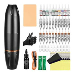 ATOMUS Tattoo Machine Set Tattoo Pen Set Tattoo Pigment Ink Black Professional Rotary Tattoo Machine Kit 5 Pieces 3RL/3RS/5RL/5RL/5RS Cartridge Needles