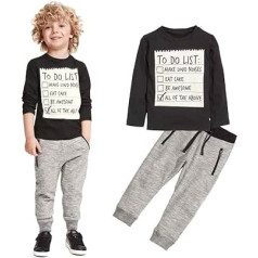 Kinder Hosen Kleinkind hübsch Schwarz-Grau + Bluse 1Set lässige Jungenoutfits & Set Erstausstattung Baby Junge