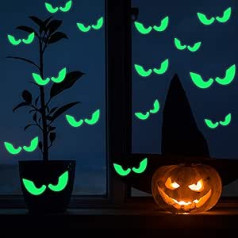 Pack of 36 Halloween Luminous Wall Stickers, Removable Fluorescent Stickers, Peeping Eyes Stickers, Glow in the Dark Window Wall Stickers for Halloween, Carnival, Vampire Door Decorations