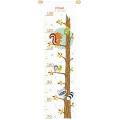 Vervaco Counted Cross Stitch: Kit: Height Chart: Animals in Tree, COTTON NA, 18 x 70cm