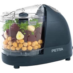 Petra PT2182HEVDEEU10 Mini Chopper Pro with Removable Stainless Steel Blades, Compact, Transparent Bowl (350 ml), One Touch Operation, Easy to Clean, for Nuts, Fruits and Vegetables, 150W