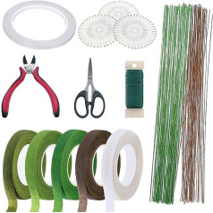 Woohome 12 Piece Flower Arrangement Tool Kit, Wedding Bouquet Wire Cutter and Ball Head Pins for Bouquet Stem Wrap Florist