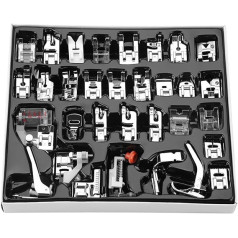 Growcolor 32 Piece Sewing Foot Set, Sewing Machine Sewing Feet, Sewing Feet Accessory Set for Brother, Babylock, Household Sewing Machines